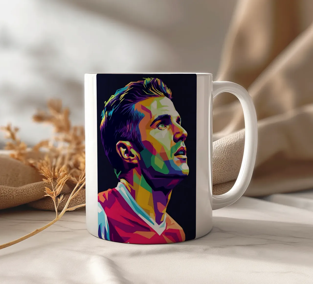 Ritratto pop art di Robin Van Persie tazza in ceramica da Hantamrata