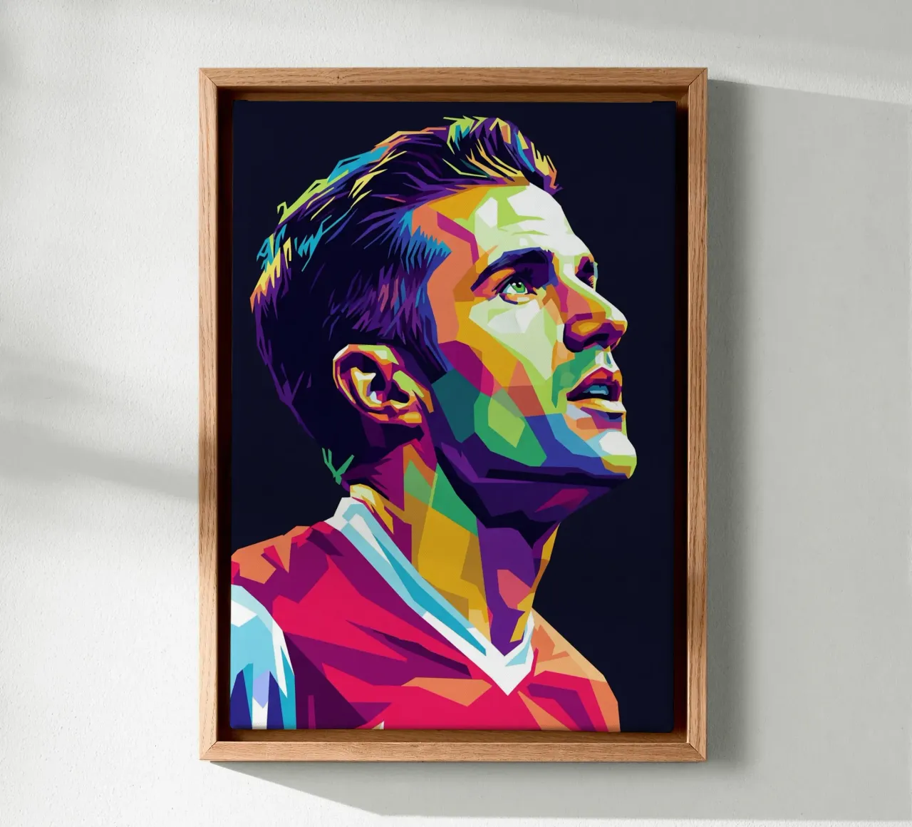 Ritratto pop art di Robin Van Persie tela con Cornice a cassetta da Hantamrata