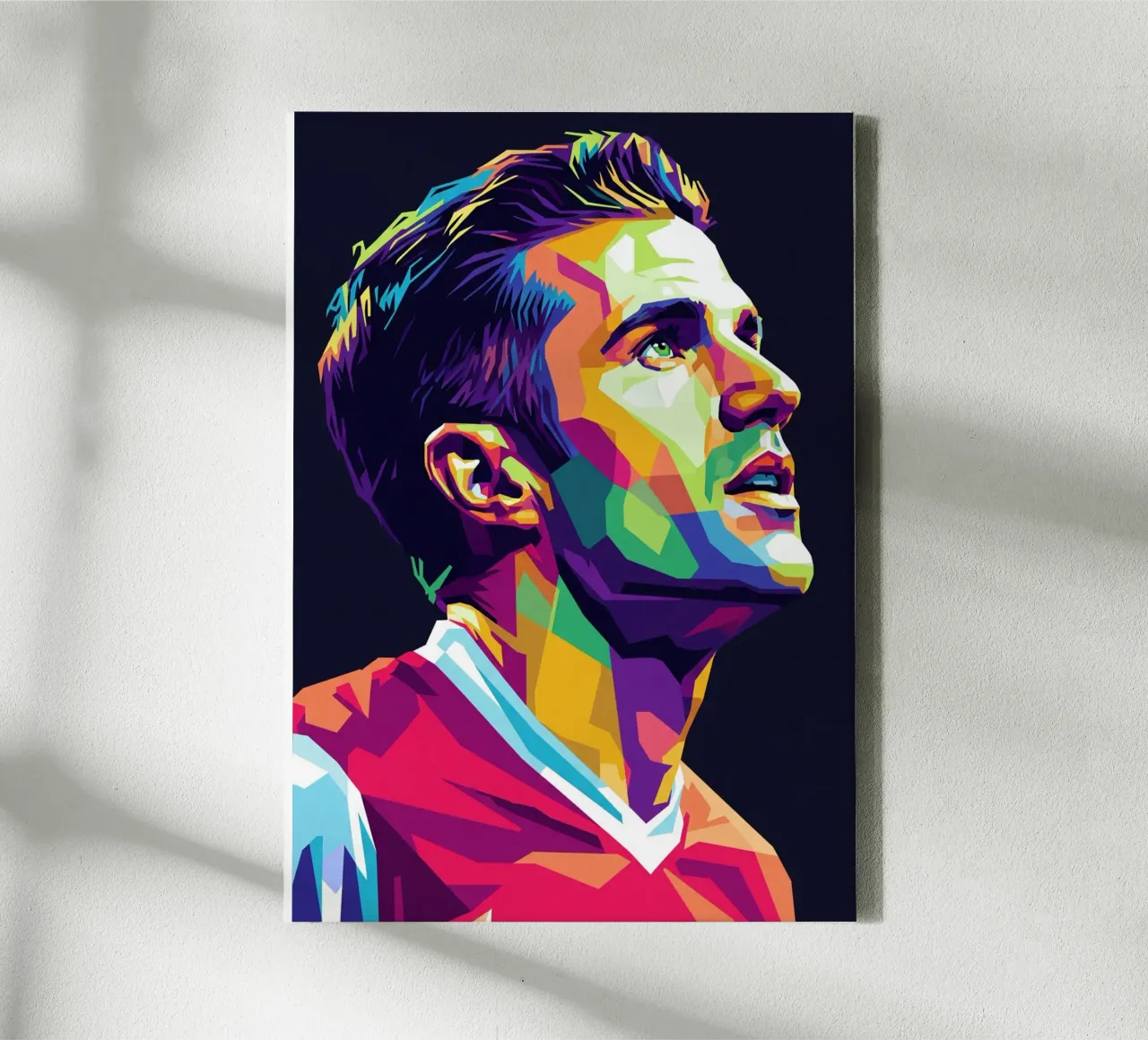 Ritratto pop art di Robin Van Persie tela con Cornice a cassetta da Hantamrata
