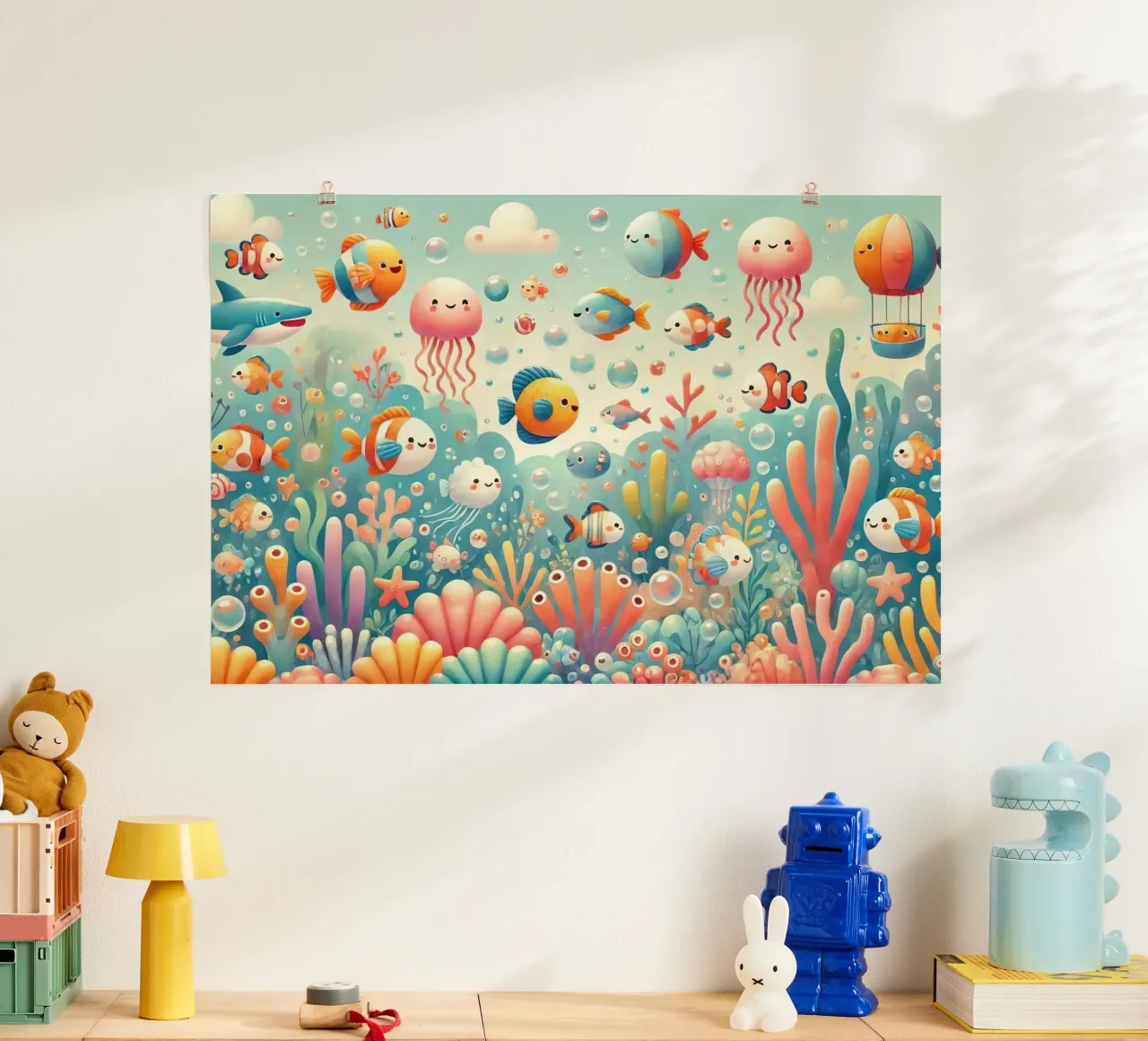 Meraviglie sottomarine poster con telaio in alluminio da Chromatic Fusion Studio