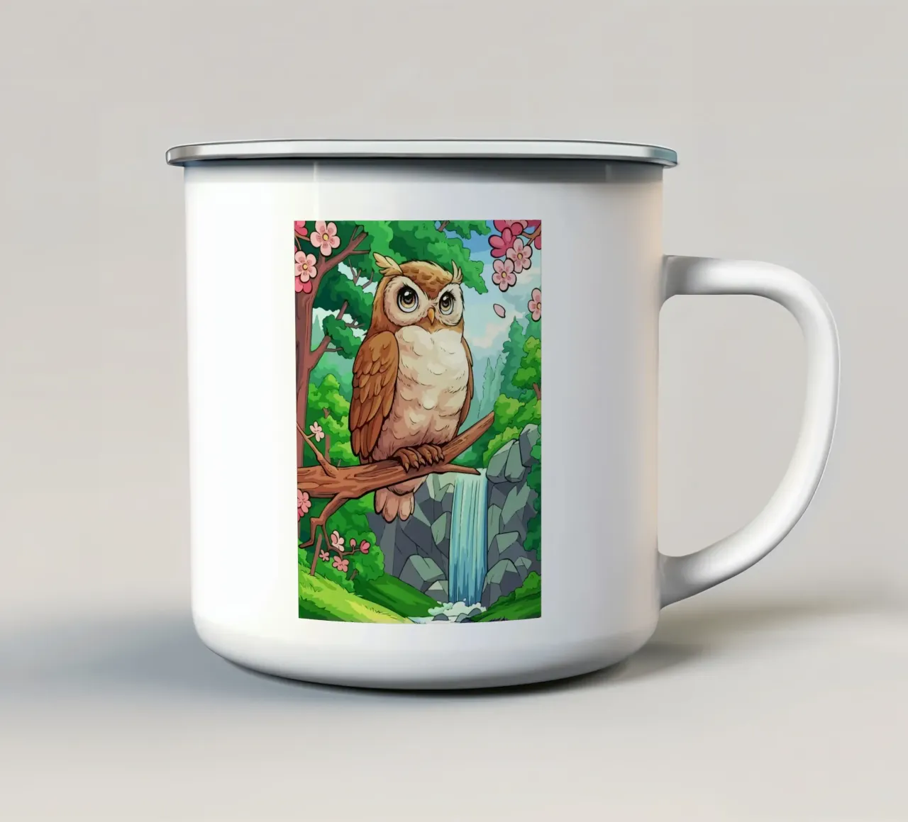 owl tazza in smalto da Dumery Art