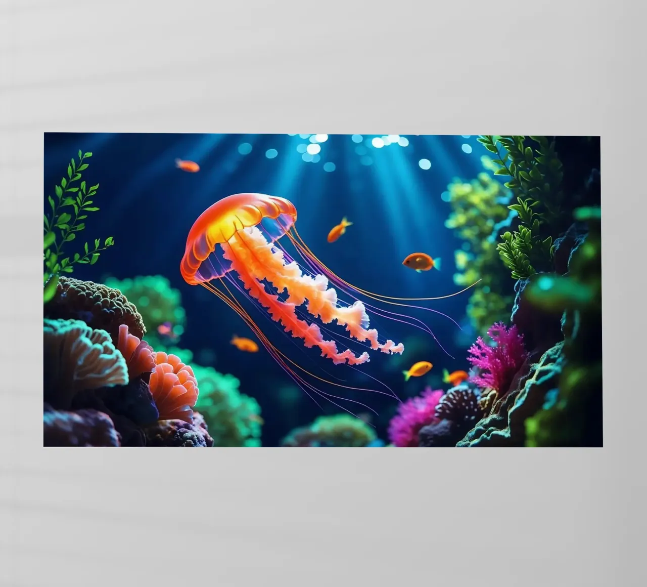 ✨🪼 Ember Drift ✦ Medusa rosso-arancio in Neon Flow 🌙 pellicola backlit da LUMAQUA STUDIO