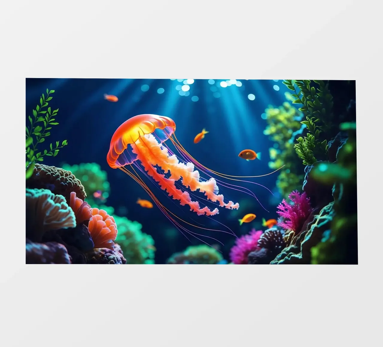✨🪼 Ember Drift ✦ Medusa rosso-arancio in Neon Flow 🌙 pellicola backlit da LUMAQUA STUDIO