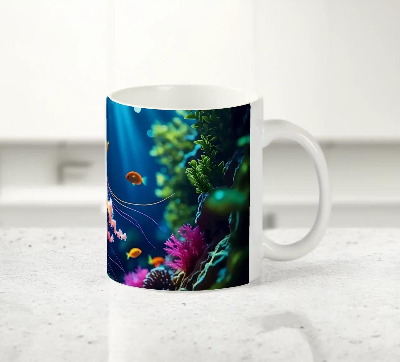 ✨🪼 Ember Drift ✦ Medusa rosso-arancio in Neon Flow 🌙 tazza in ceramica da LUMAQUA STUDIO