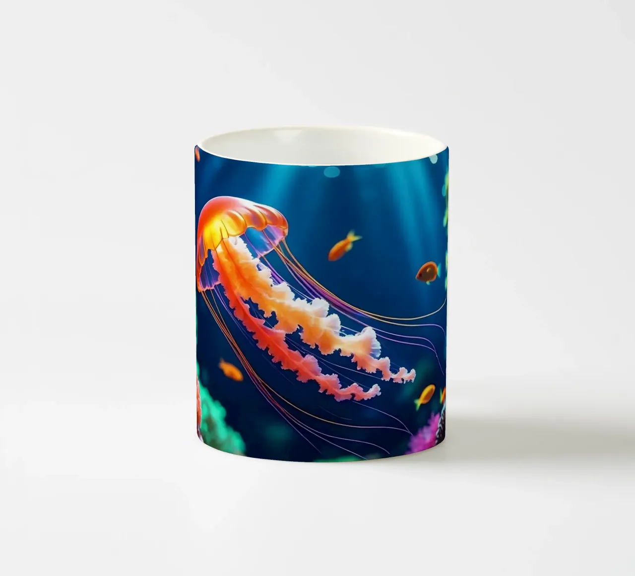 ✨🪼 Ember Drift ✦ Medusa rosso-arancio in Neon Flow 🌙 tazza in ceramica da LUMAQUA STUDIO