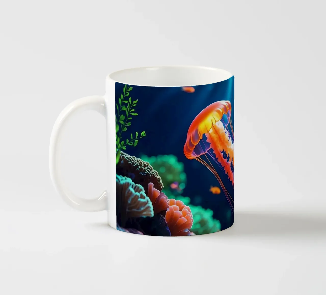 ✨🪼 Ember Drift ✦ Medusa rosso-arancio in Neon Flow 🌙 tazza in ceramica da LUMAQUA STUDIO