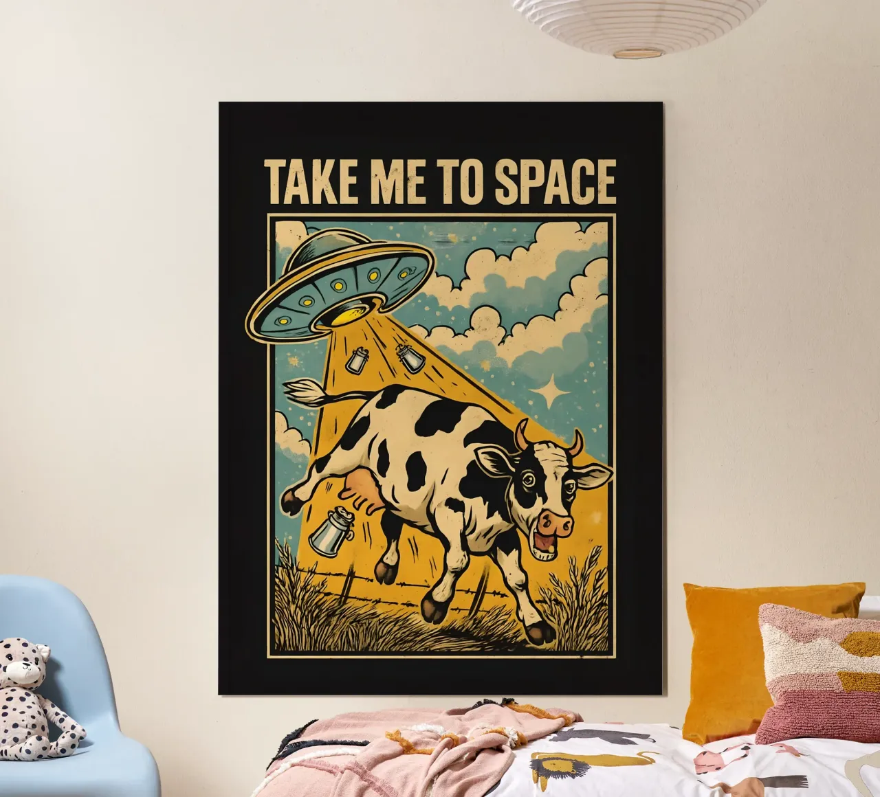 Portatemi nello spazio - rapimento di mucche poster con telaio in plastica da 🥝 KIWI STORE