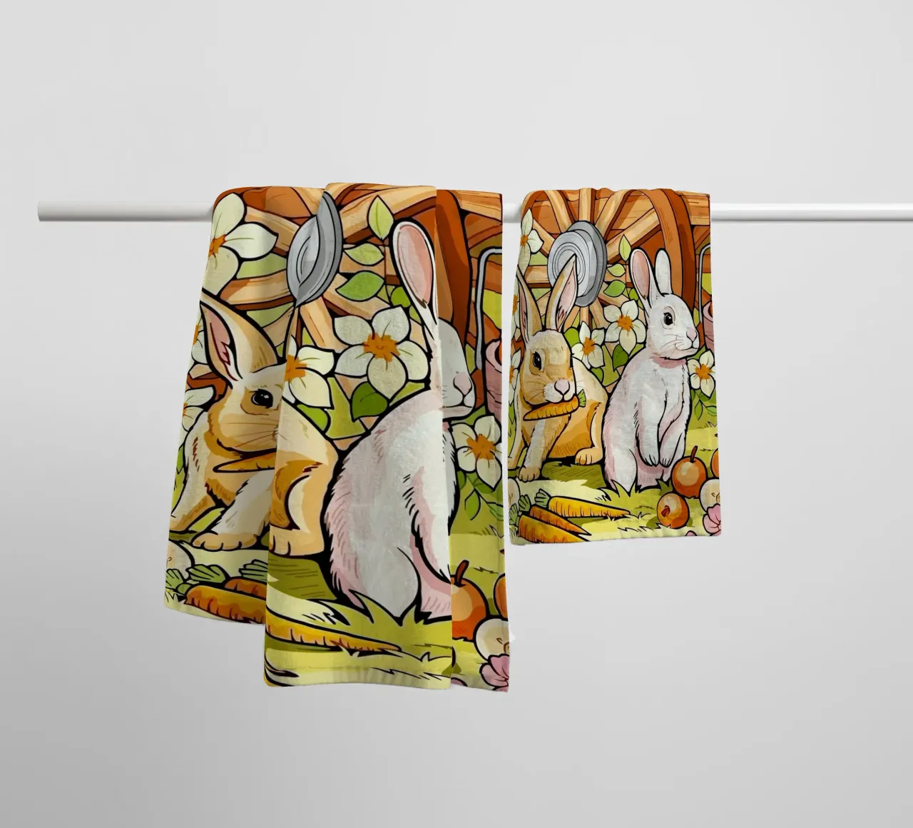 rabbits asciugamano da bagno da Dumery Art