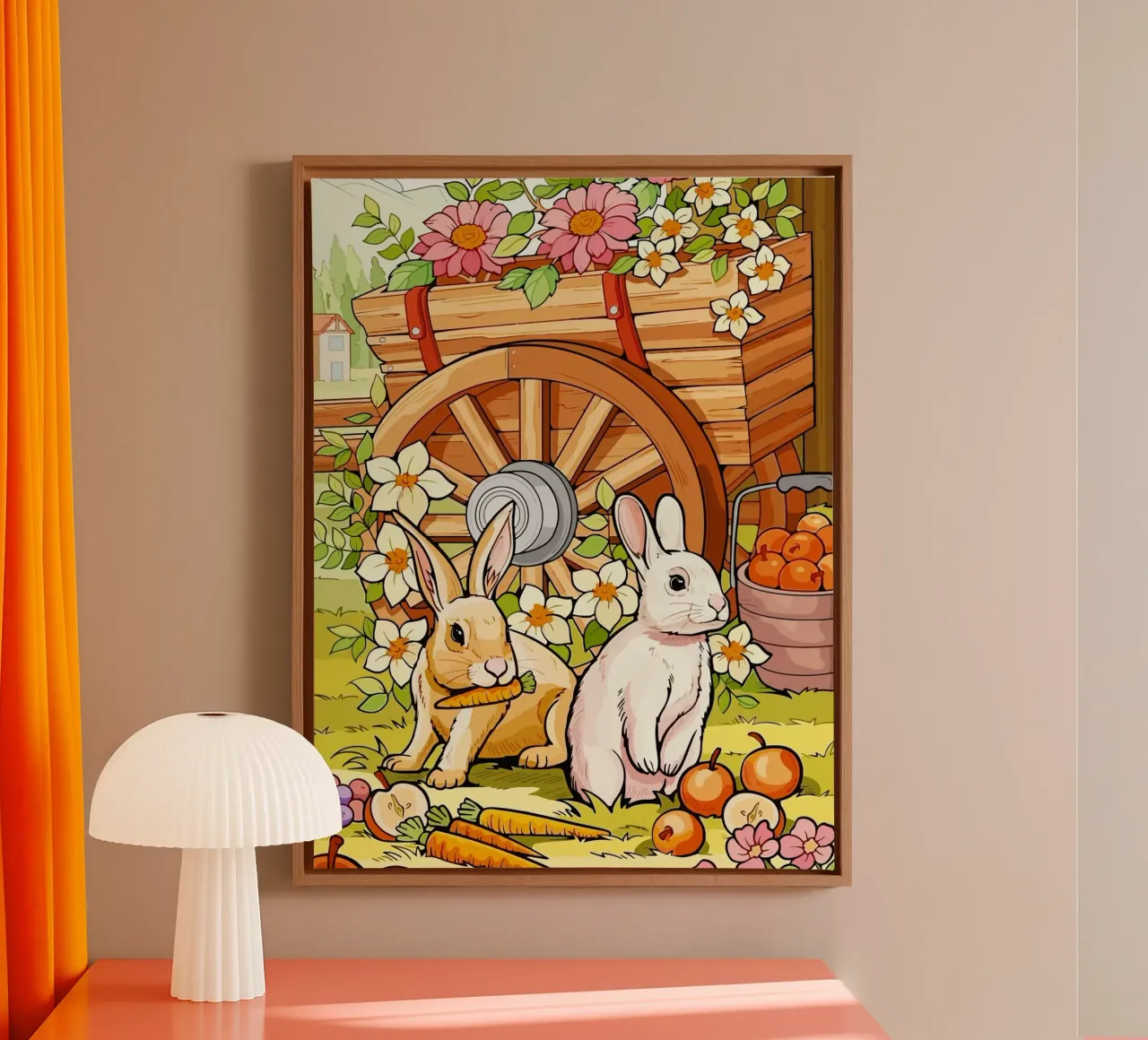 rabbits tela con Cornice a cassetta da Dumery Art