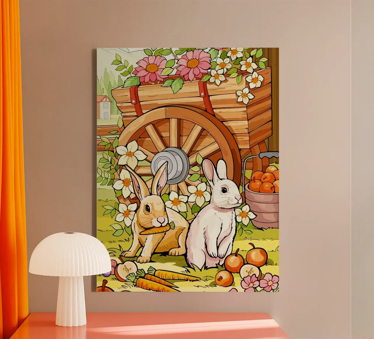 rabbits tela con Cornice a cassetta da Dumery Art