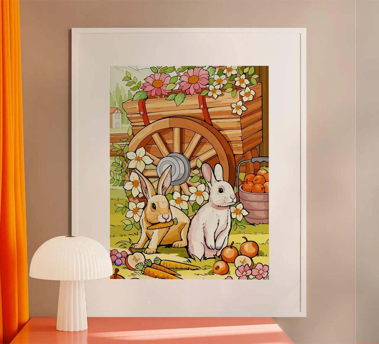 rabbits poster con telaio in alluminio da Dumery Art