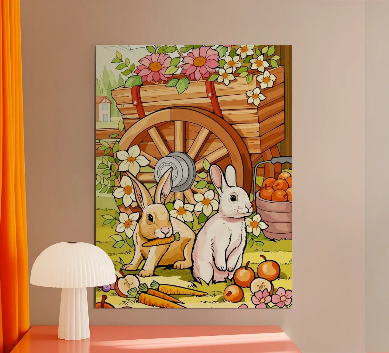 rabbits poster con telaio in alluminio da Dumery Art