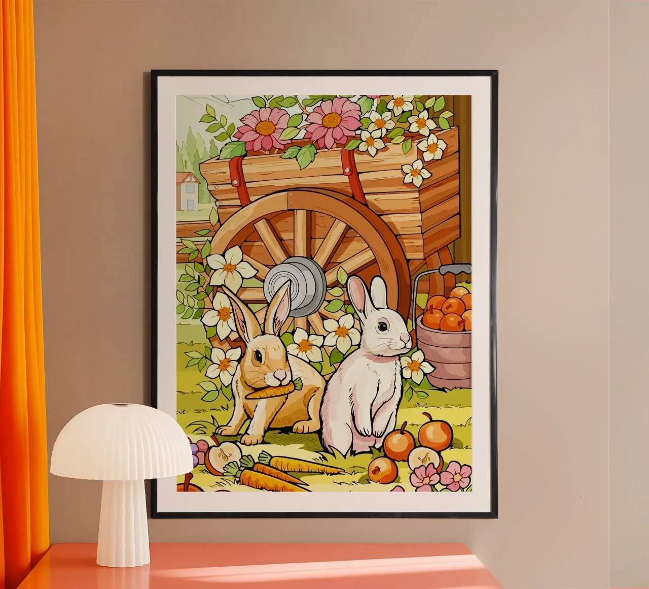 rabbits poster con telaio in alluminio da Dumery Art
