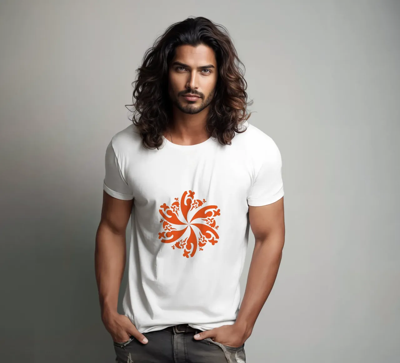 Rosetta rossa t-shirt da LAPIS-Design