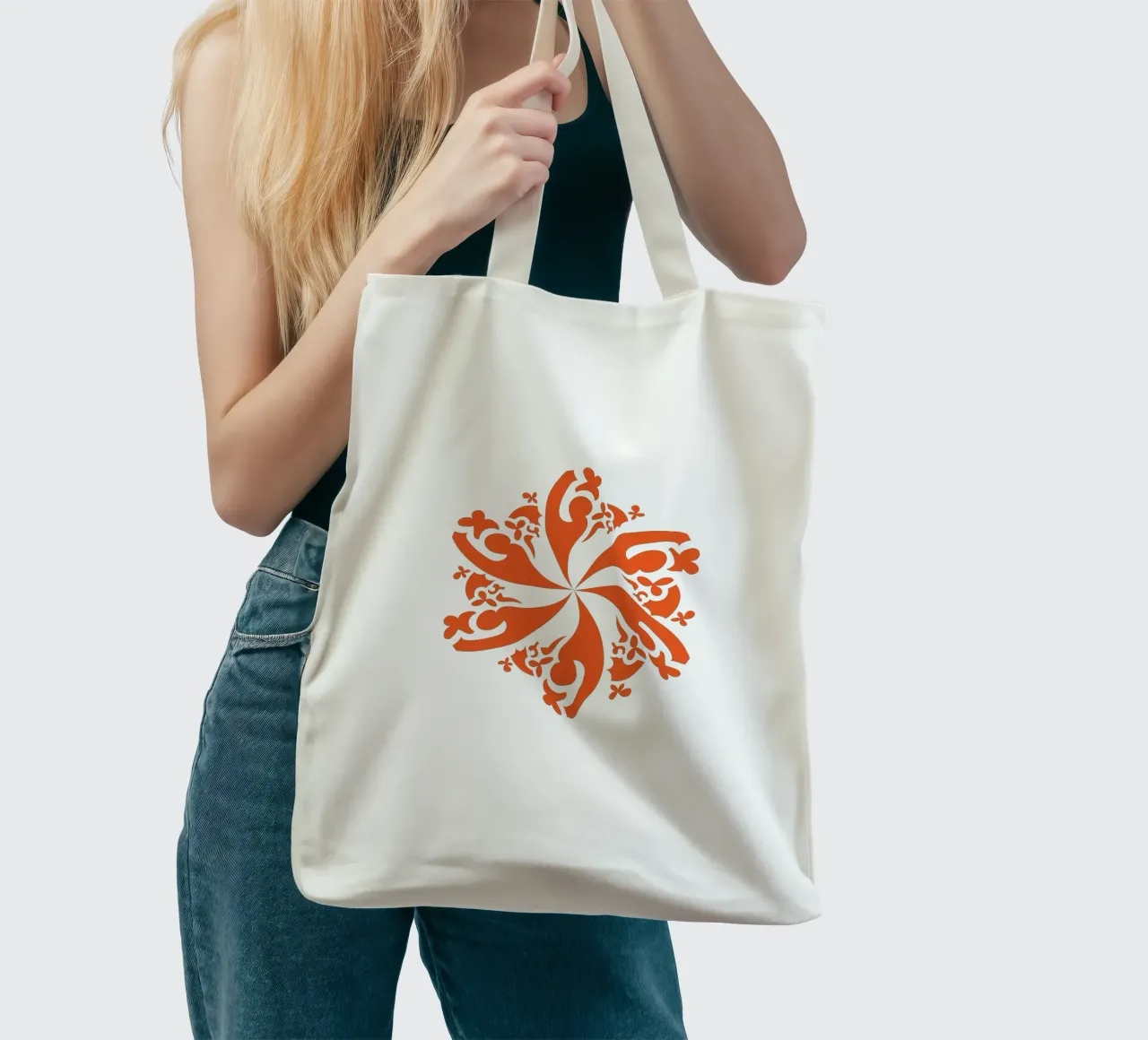 Rosetta rossa borsa in juta da LAPIS-Design