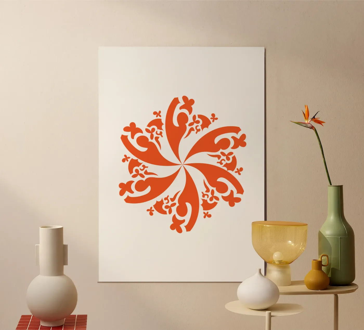Rosette rot Alu-Dibond von LAPIS-Design