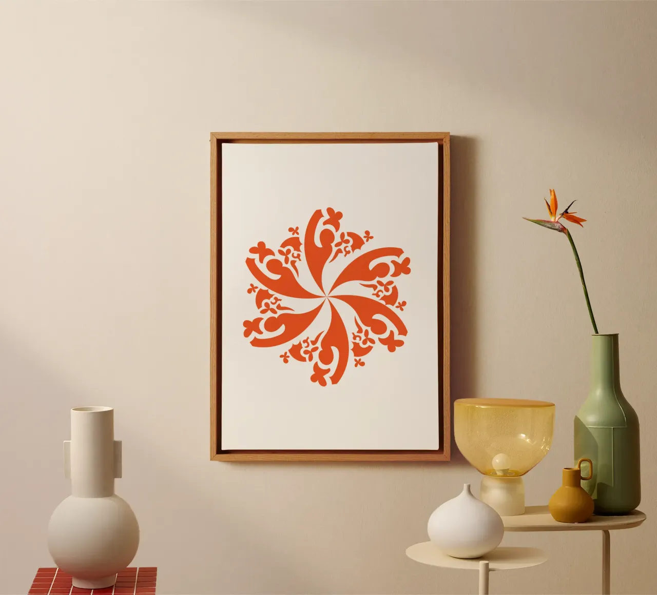 Rosette red canvas by LAPIS-Design