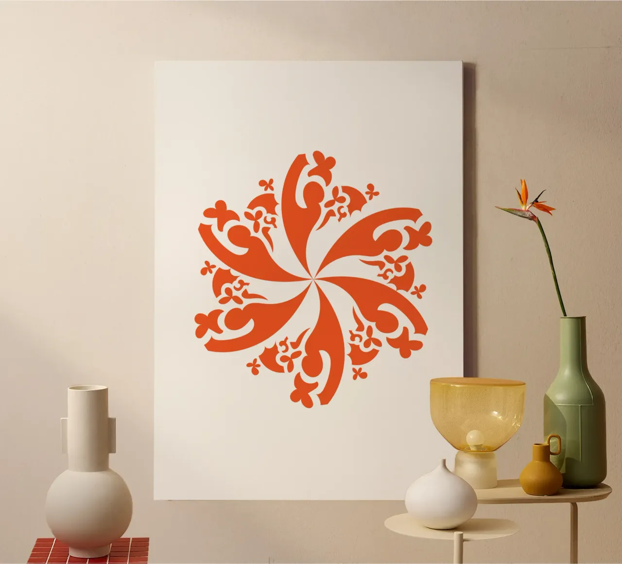 Rosette red canvas by LAPIS-Design