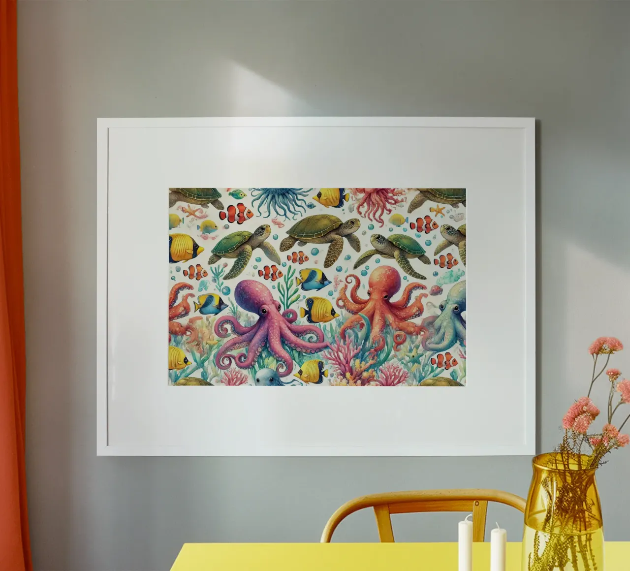 Acquerello Amici dell'oceano poster da Chromatic Fusion Studio