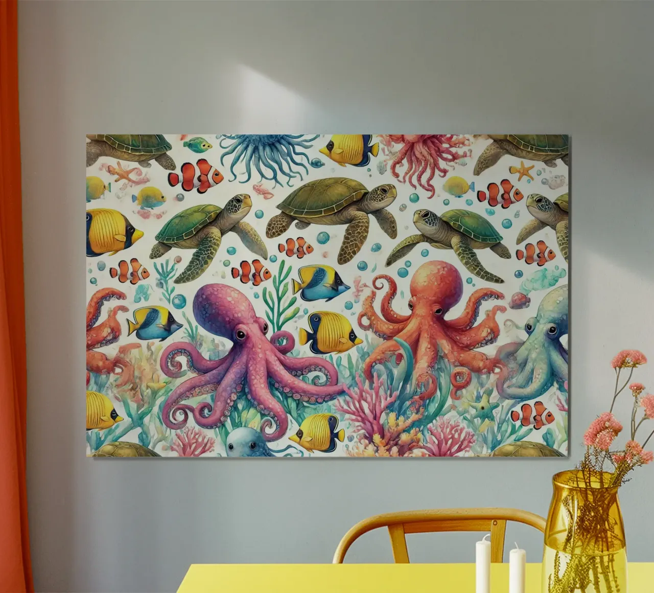Acquerello Amici dell'oceano poster da Chromatic Fusion Studio