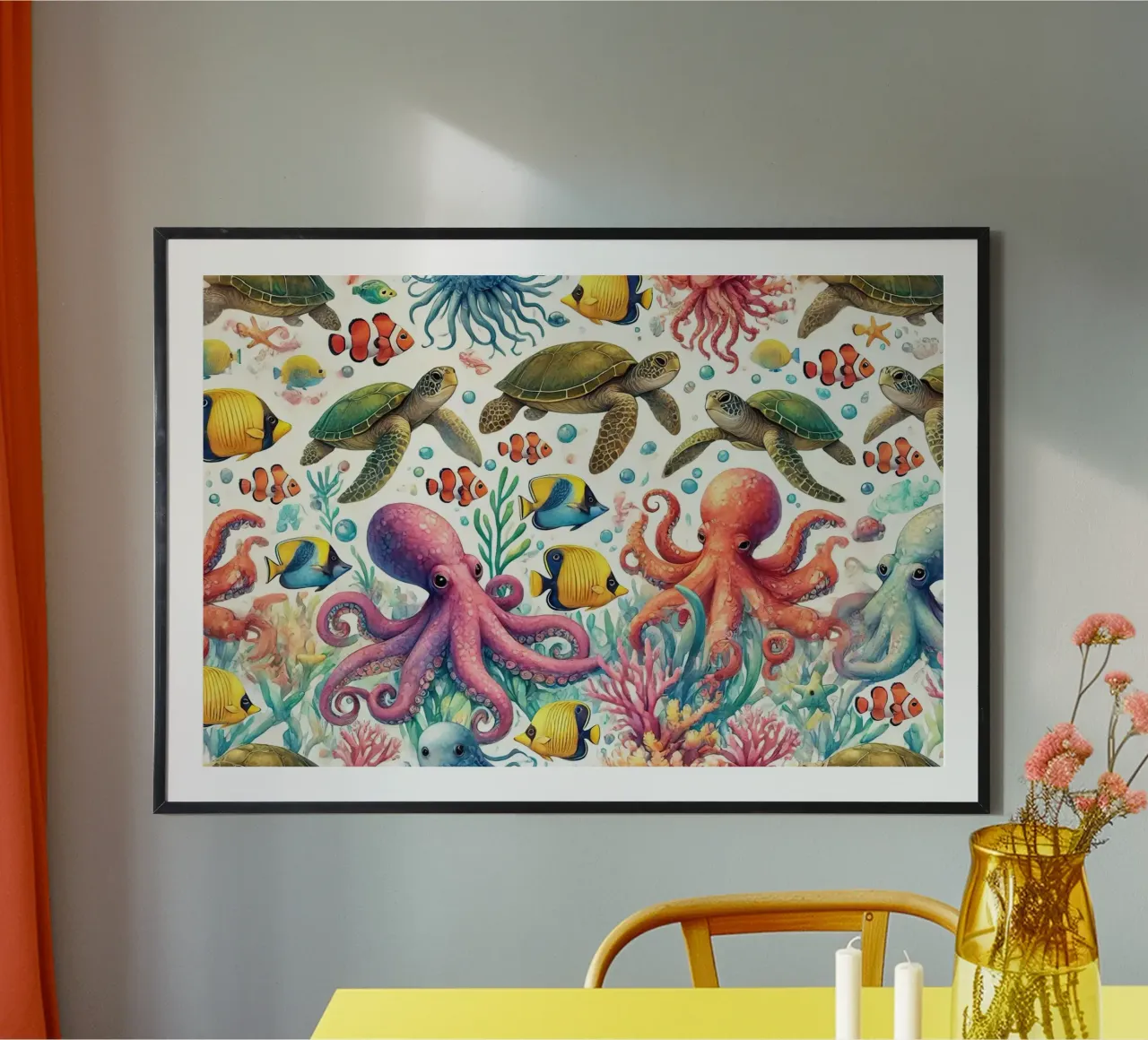 Acquerello Amici dell'oceano poster da Chromatic Fusion Studio