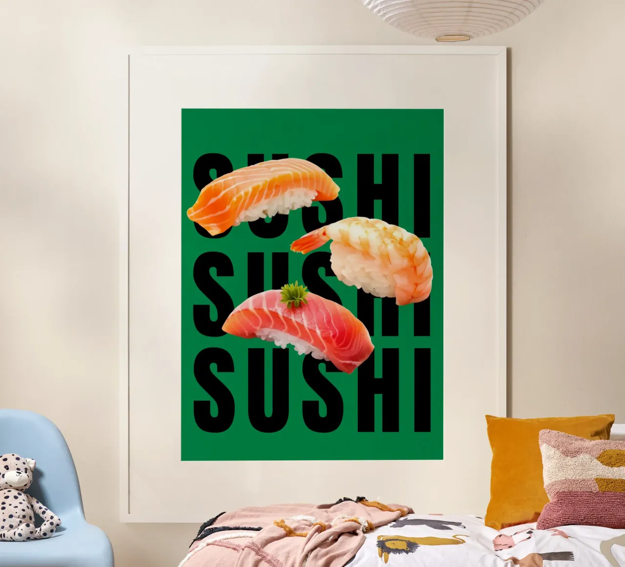 Sushi Time poster con telaio in alluminio da Dreamer10