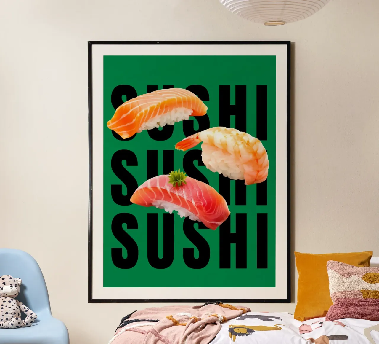 Sushi Time poster con telaio in alluminio da Dreamer10