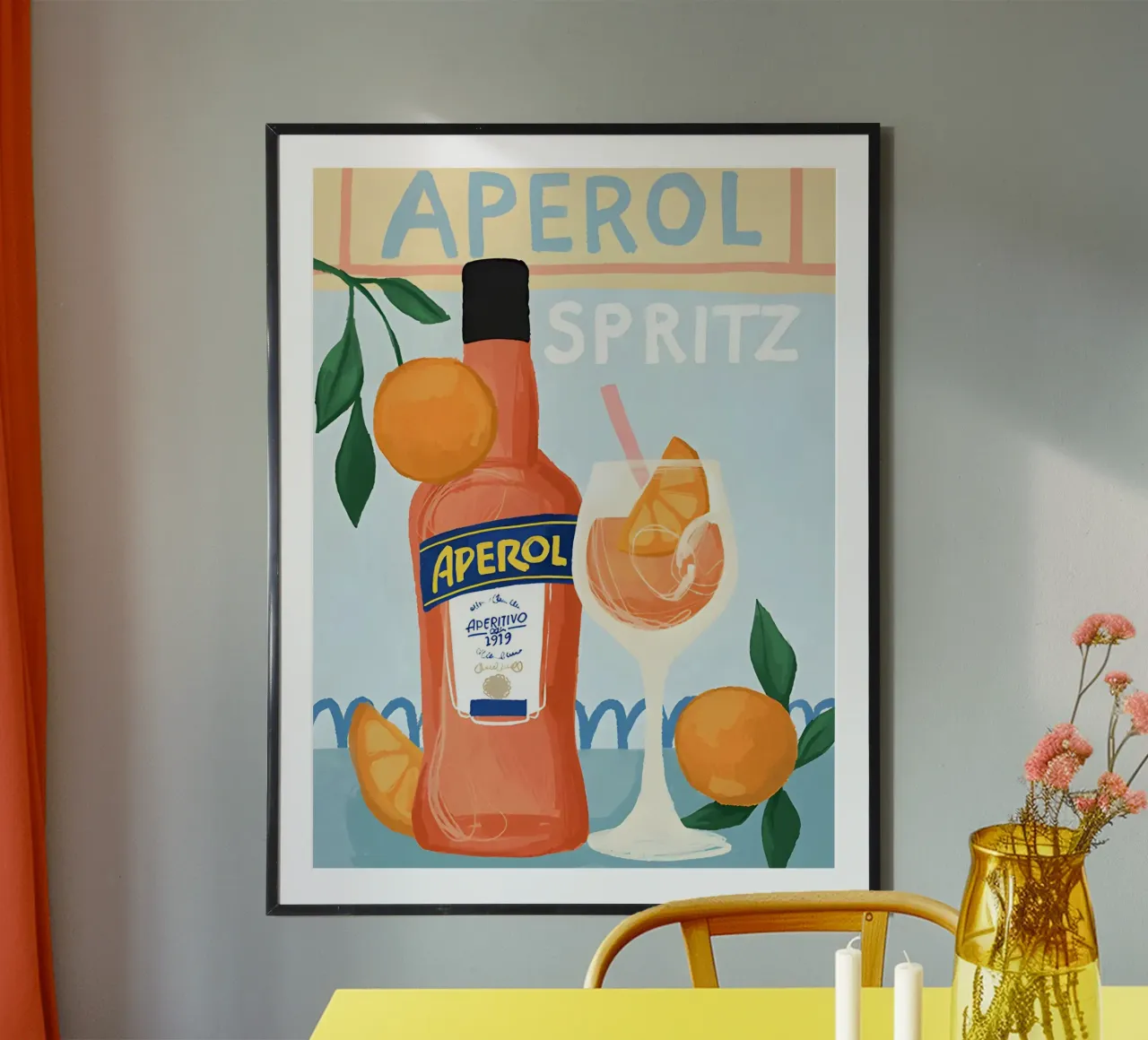 Aperitivo 1919 poster con telaio in alluminio da janetlynn