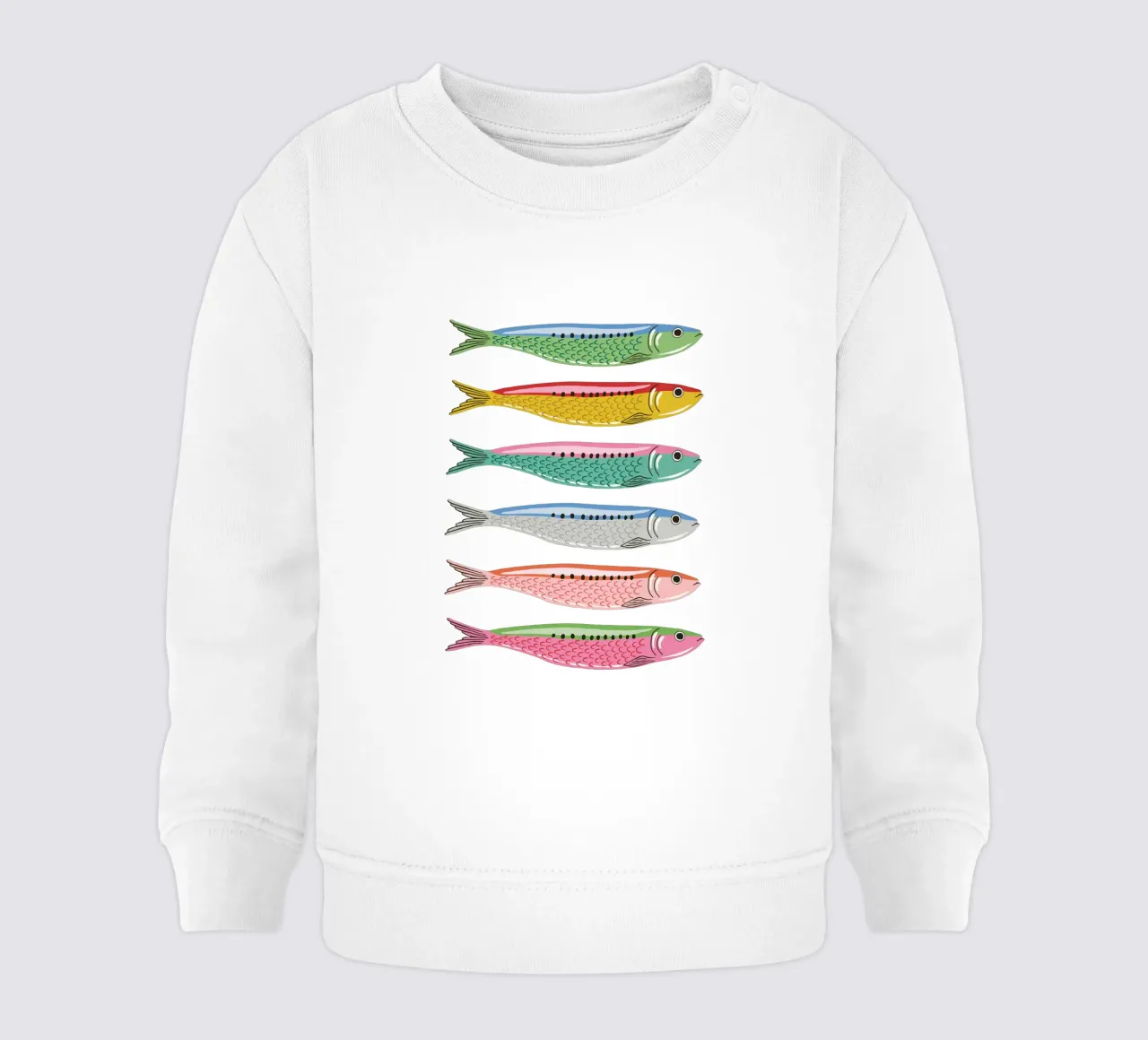 Rainbow coloured sardines felpa neonato da Vivdesign