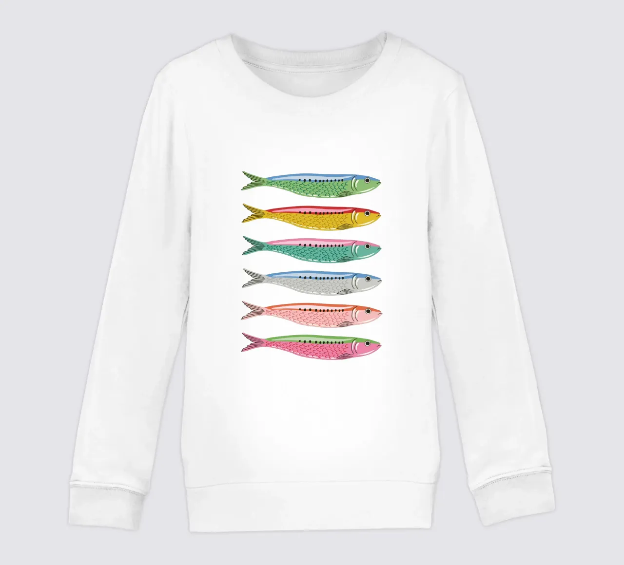 Rainbow coloured sardines felpa bambino da Vivdesign