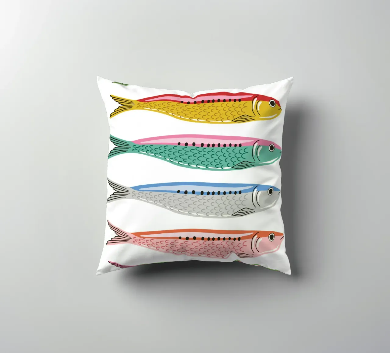 Rainbow coloured sardines cuscino da Vivdesign