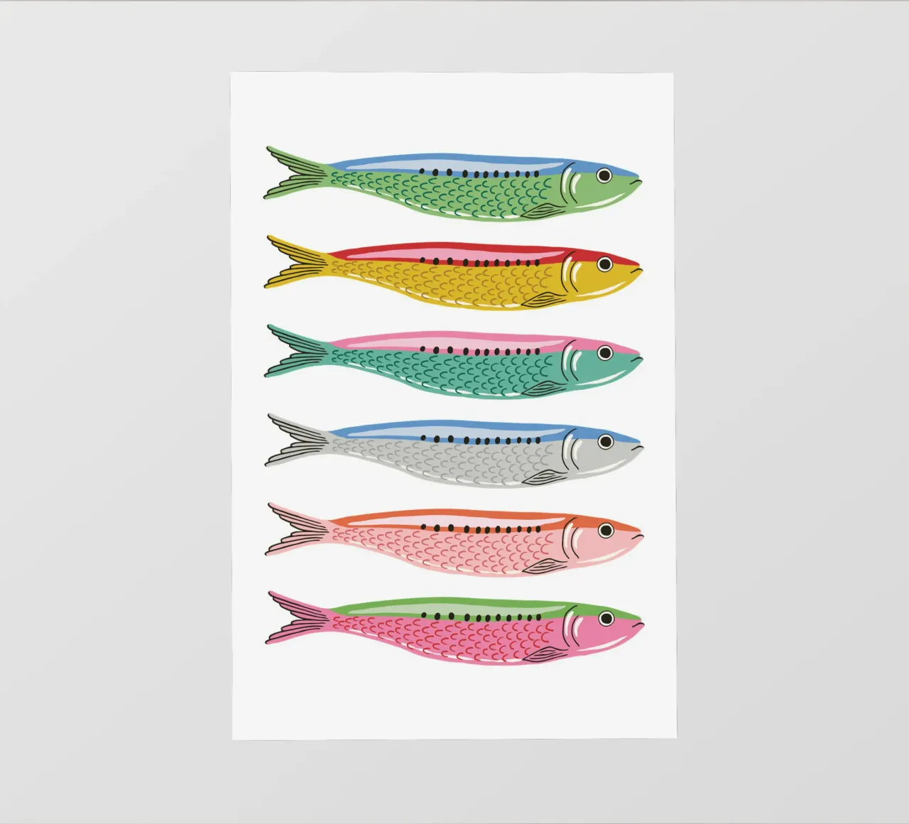 Rainbow coloured sardines pellicola backlit da Vivdesign