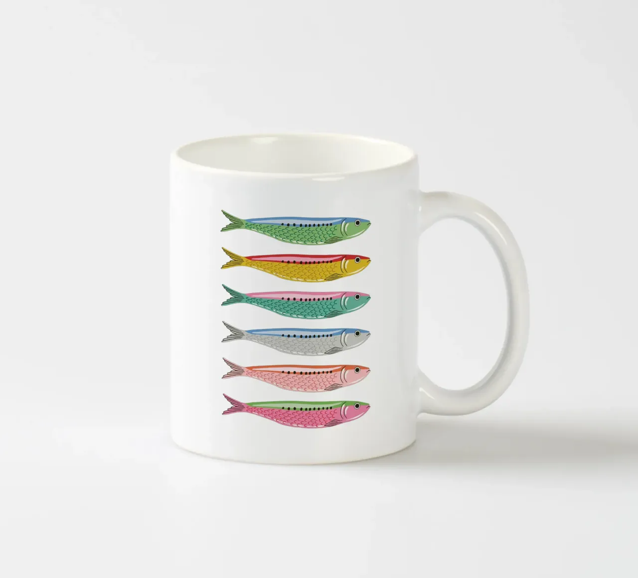 Rainbow coloured sardines tazza in ceramica da Vivdesign