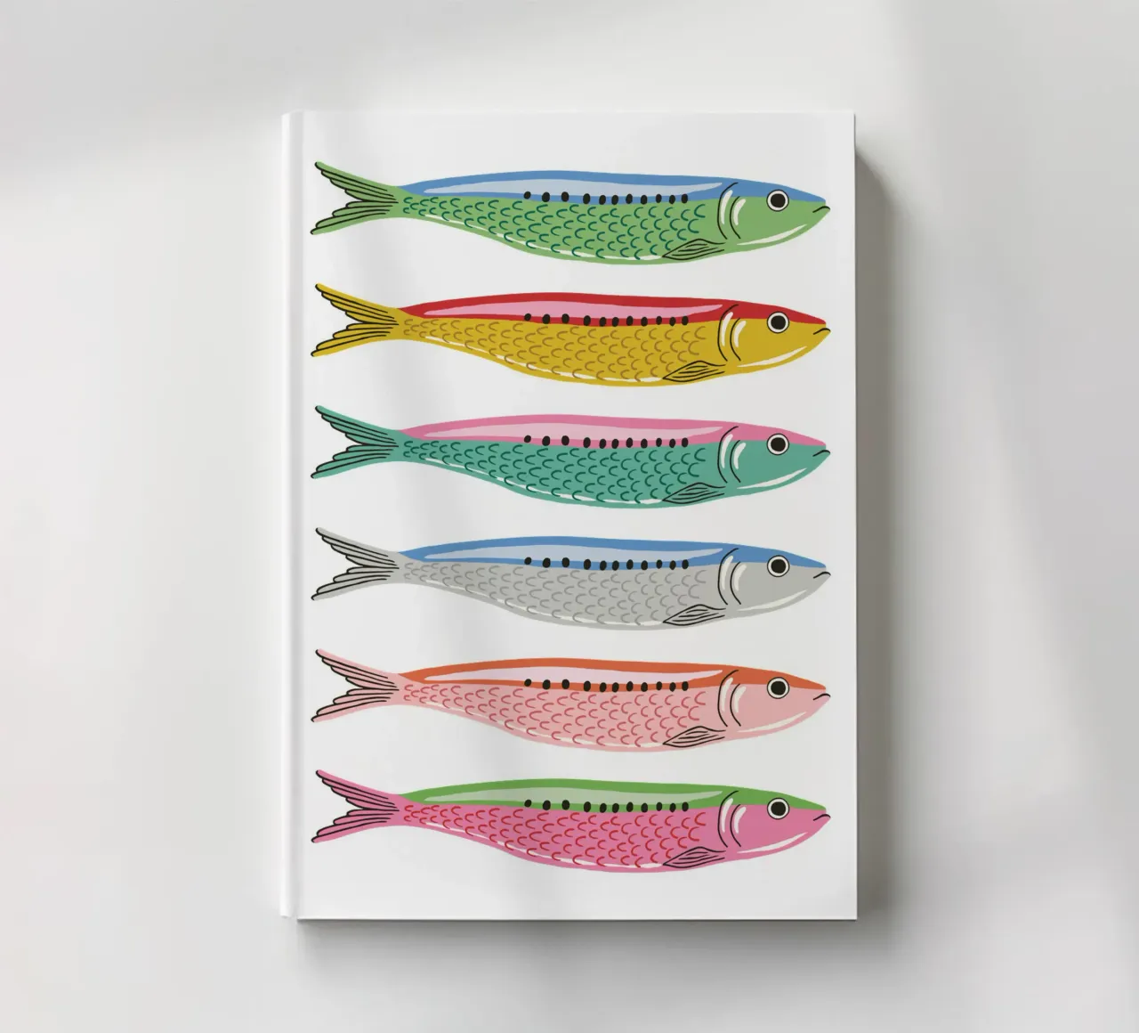 Rainbow coloured sardines notebook by Vivdesign