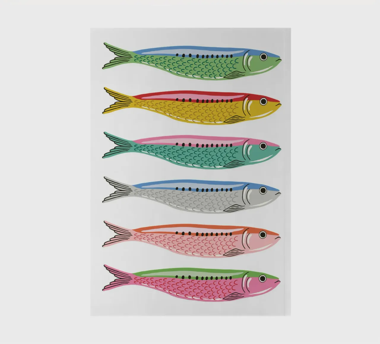 Rainbow coloured sardines notebook by Vivdesign