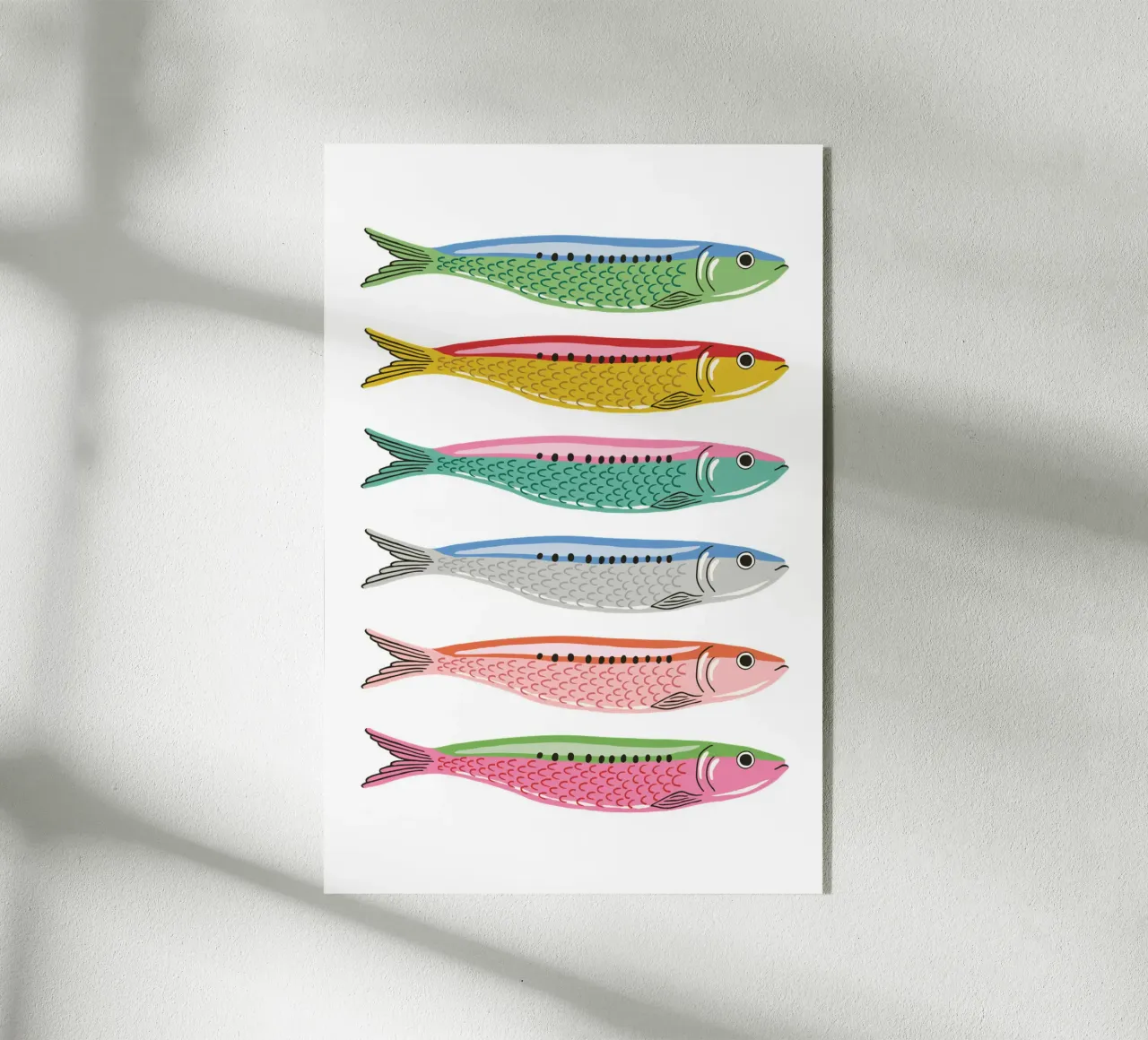 Rainbow coloured sardines plexiglass da Vivdesign