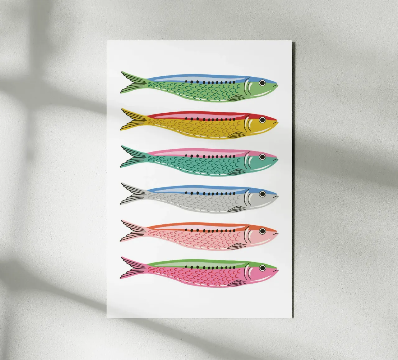 Rainbow coloured sardines alluminio dibond da Vivdesign