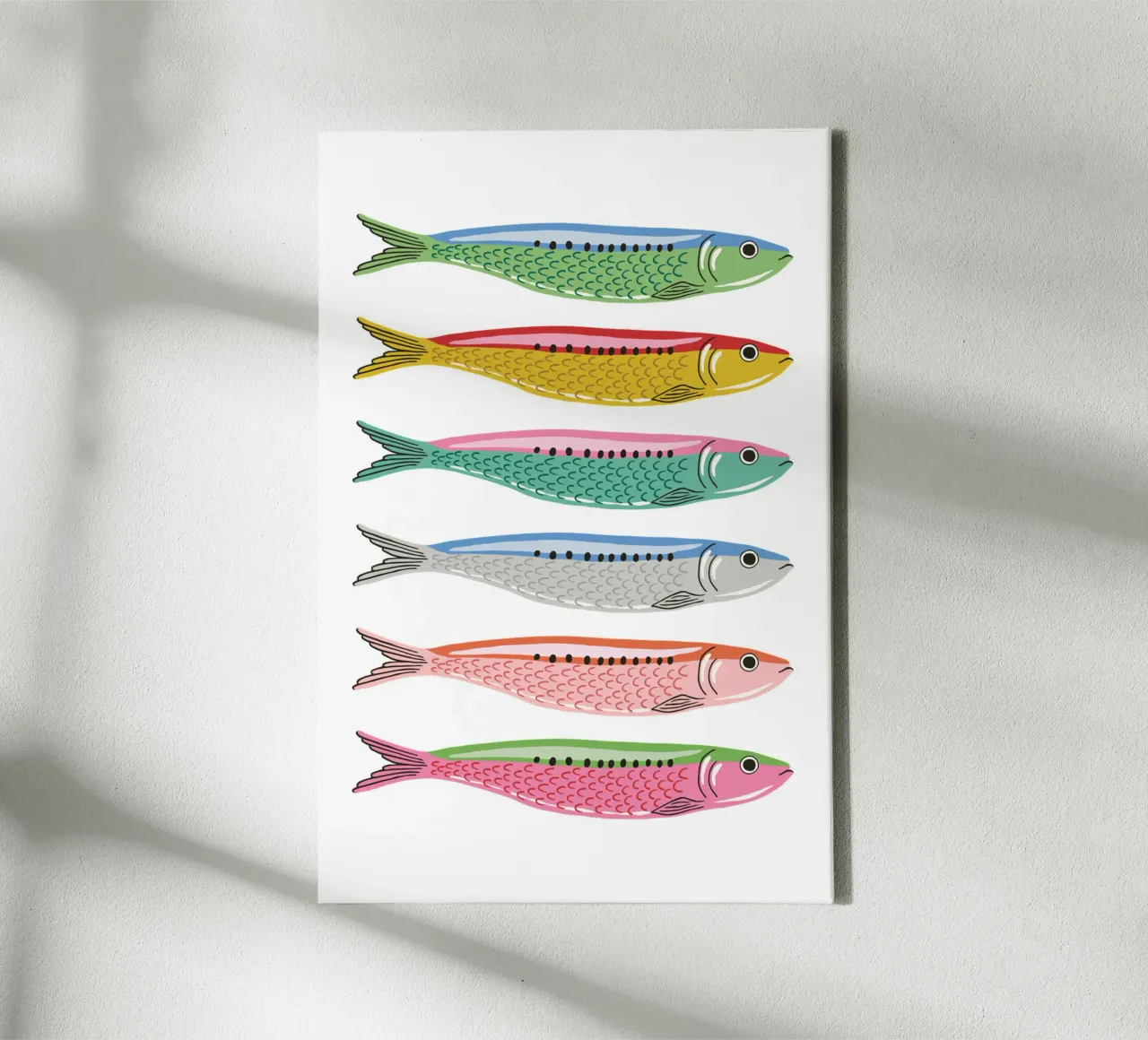 Rainbow coloured sardines tela con Cornice a cassetta da Vivdesign