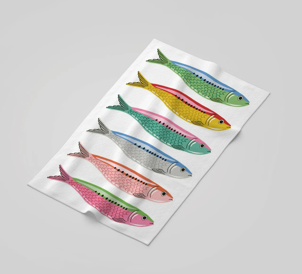 Rainbow coloured sardines telo mare da Vivdesign