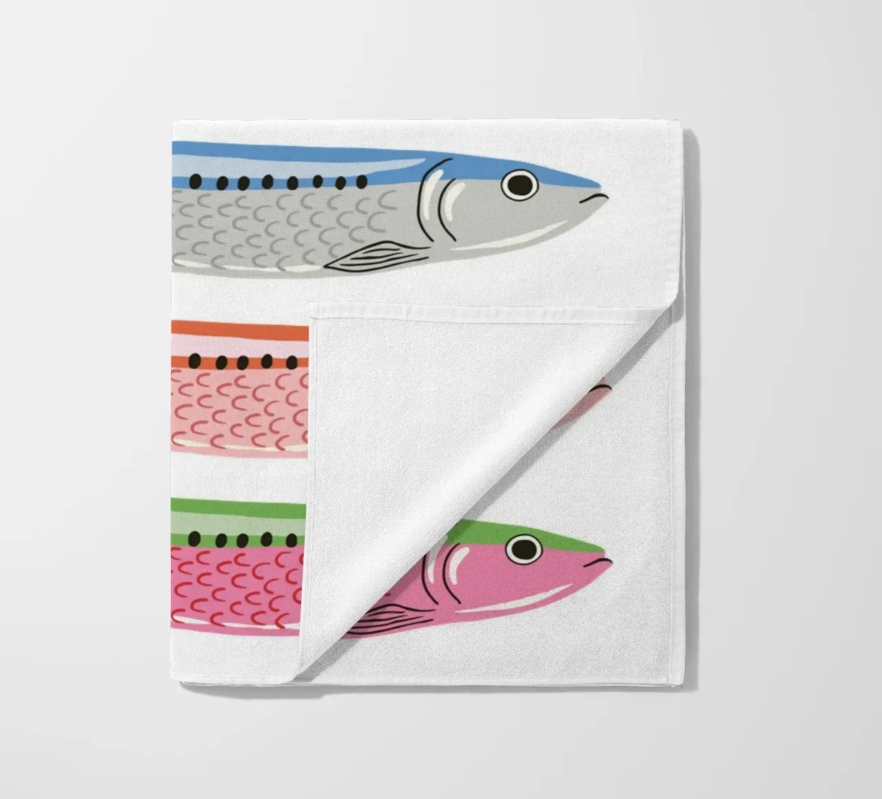 Rainbow coloured sardines telo mare da Vivdesign