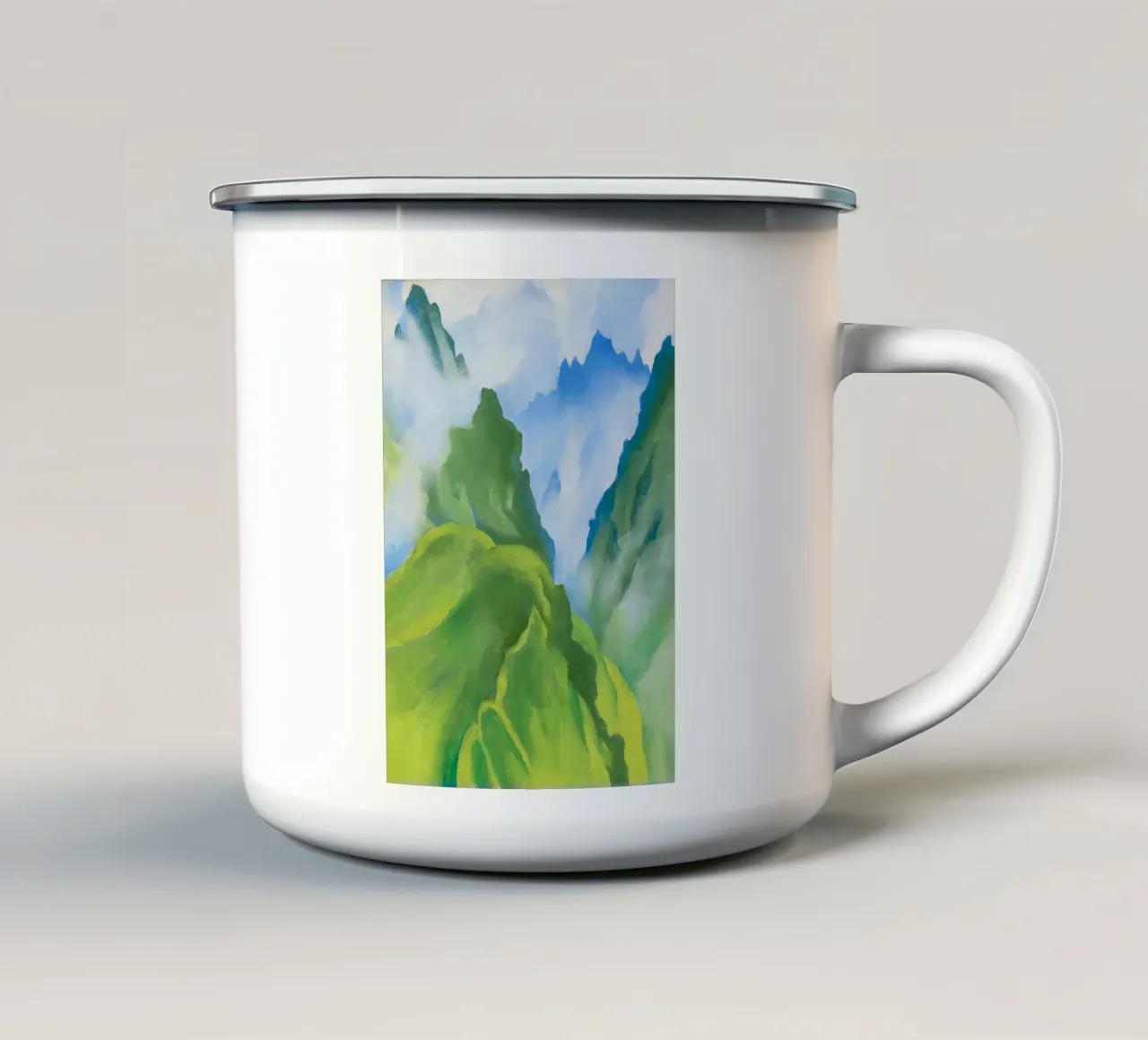 Georgia O’Keeffe – Machu Picchu tazza in smalto da Chérie Prints