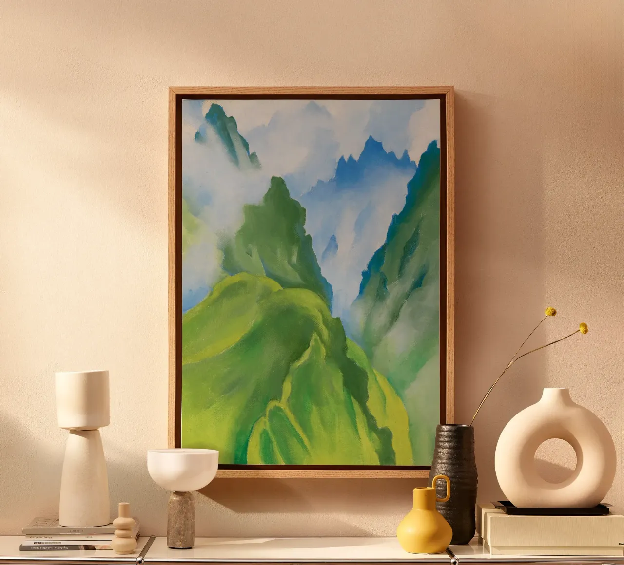 Georgia O’Keeffe – Machu Picchu tela con Cornice a cassetta da Chérie Prints
