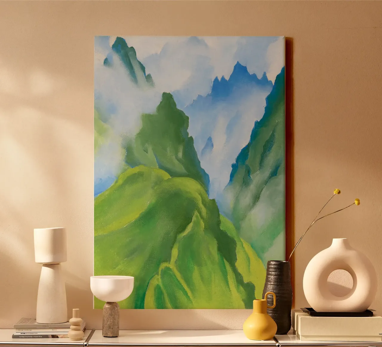 Georgia O’Keeffe – Machu Picchu tela con Cornice a cassetta da Chérie Prints