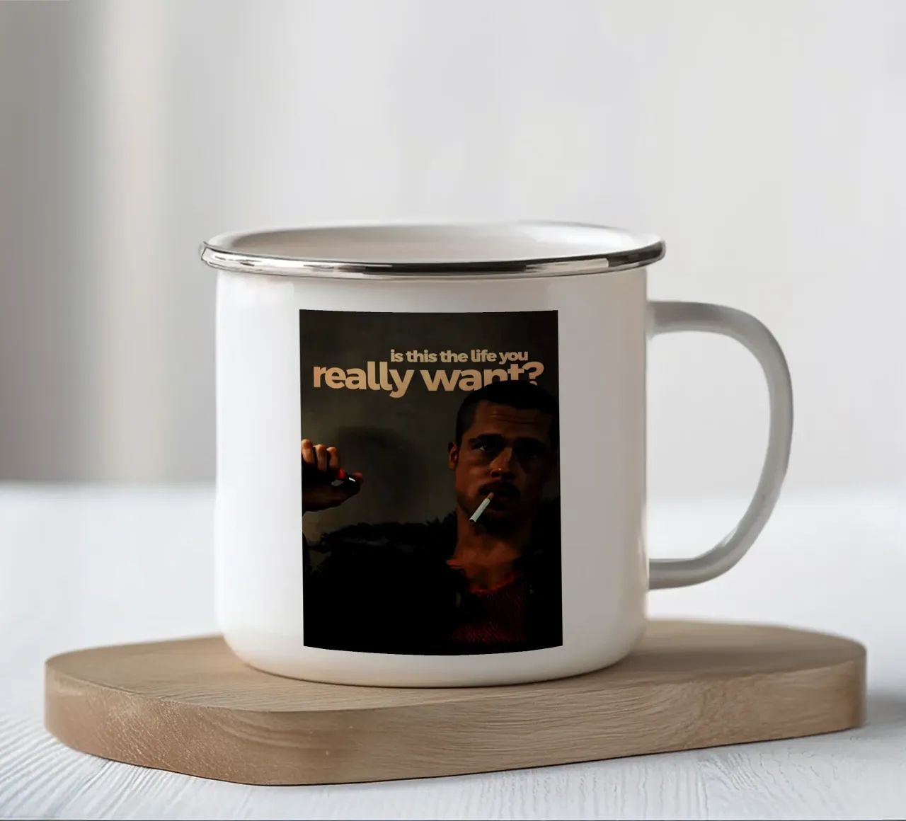 is this the life you really want? tazza in smalto da Type & Tape
