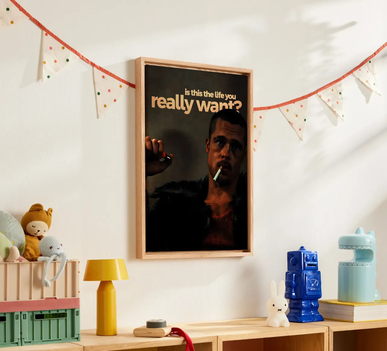 is this the life you really want? tela con Cornice a cassetta da Type & Tape