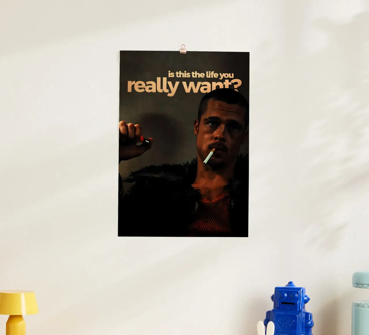 is this the life you really want? poster con telaio in plastica da Type & Tape