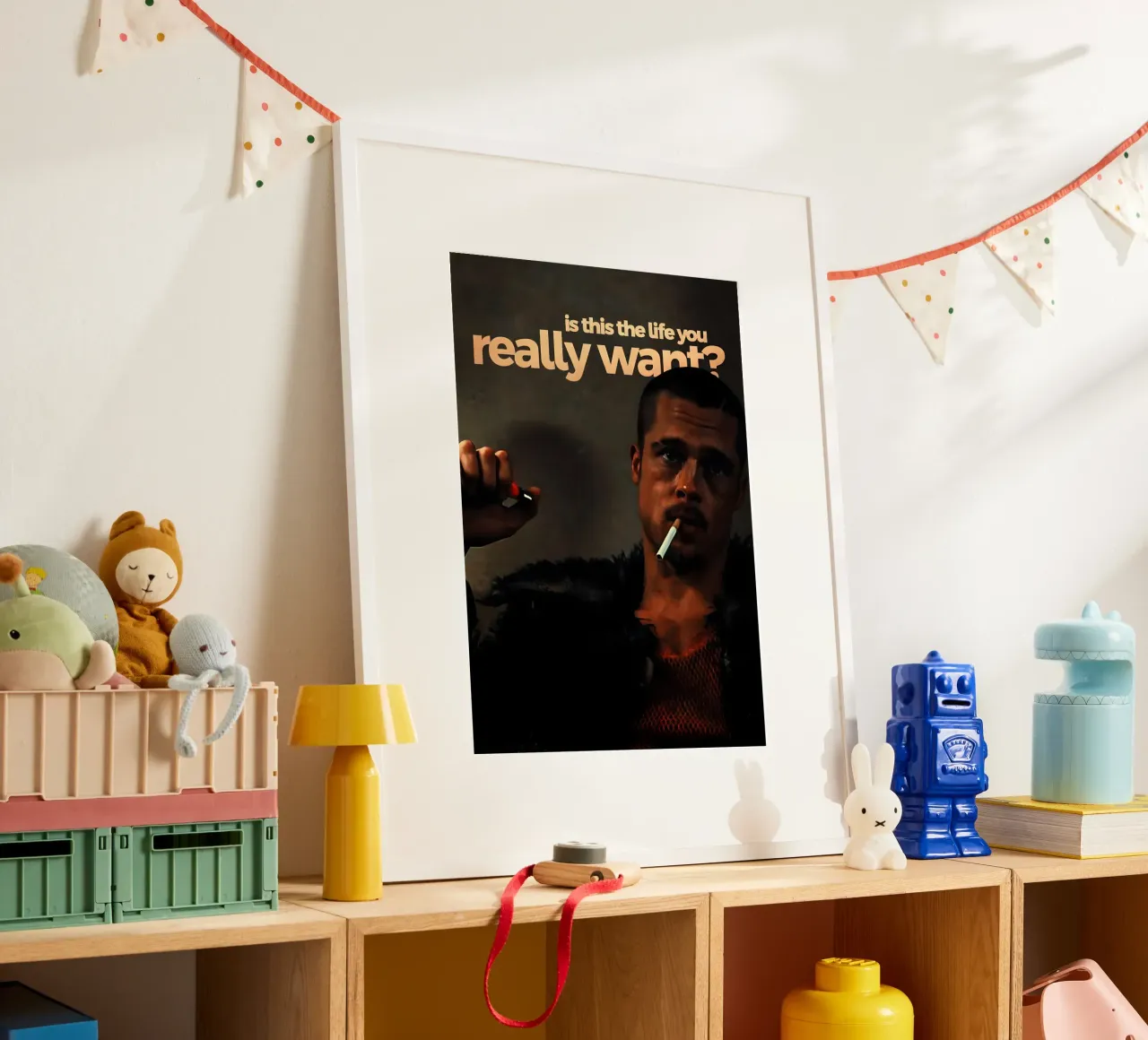 is this the life you really want? poster con telaio in plastica da Type & Tape