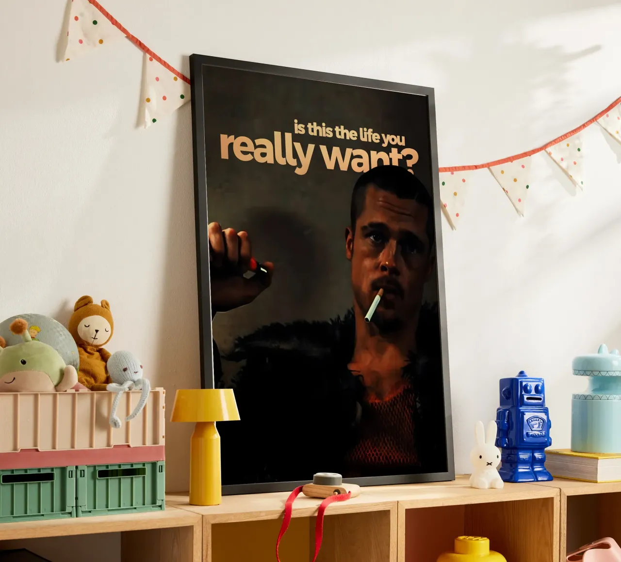 is this the life you really want? poster con telaio in plastica da Type & Tape