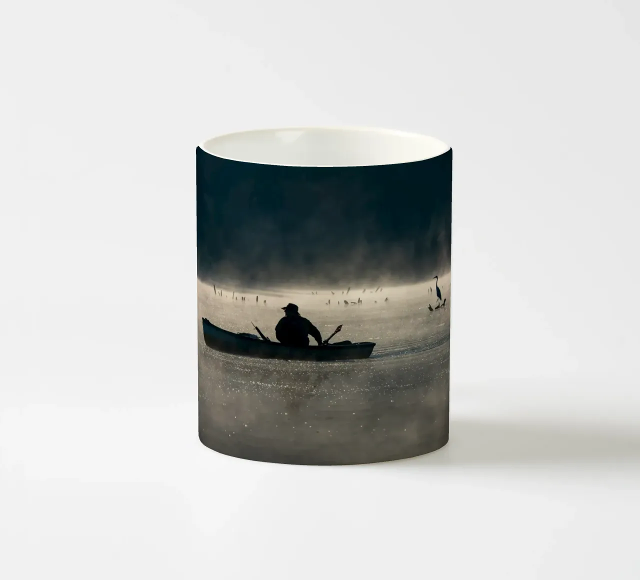 Pescatore su un lago tazza in ceramica da anderm