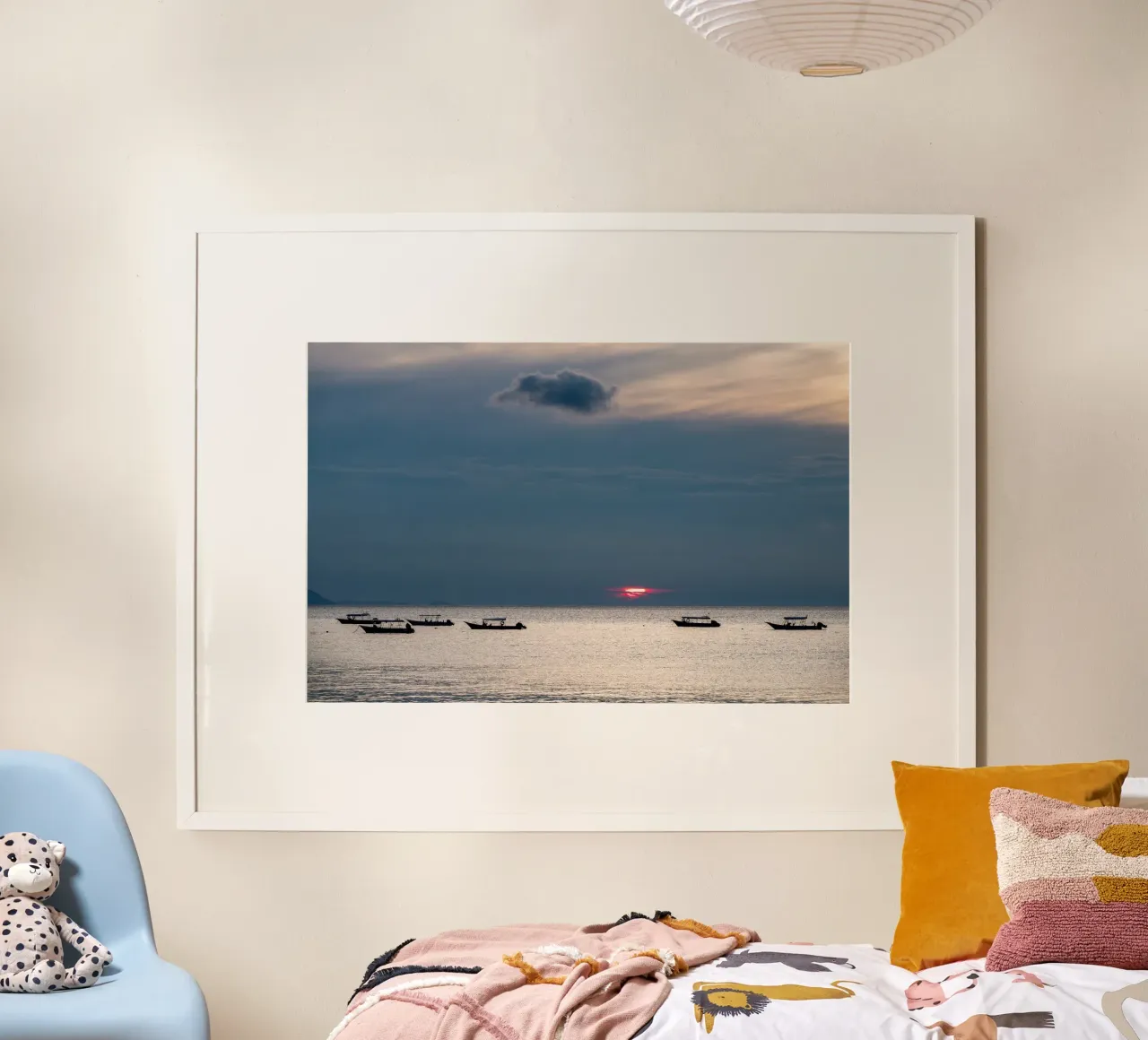 Fischerboote auf dem Meer Poster von anderm
